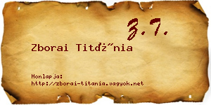Zborai Titánia névjegykártya